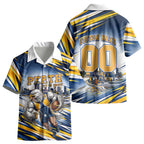 Personalised West Coast Eagles Fan Pride Kid Hawaiian Shirt Muscular Eagle Mascot Graphic Art With Perth City Skyline