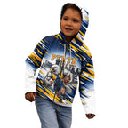 Personalised West Coast Eagles Fan Pride Kid Hoodie Muscular Eagle Mascot Graphic Art With Perth City Skyline