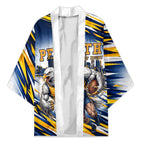 Personalised West Coast Eagles Fan Pride Kimono Muscular Eagle Mascot Graphic Art With Perth City Skyline