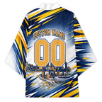 Personalised West Coast Eagles Fan Pride Kimono Muscular Eagle Mascot Graphic Art With Perth City Skyline