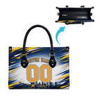 Personalised West Coast Eagles Fan Pride Leather Bag Muscular Eagle Mascot Graphic Art With Perth City Skyline