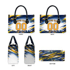 Personalised West Coast Eagles Fan Pride Leather Bag Muscular Eagle Mascot Graphic Art With Perth City Skyline