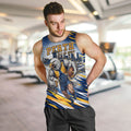 Personalised West Coast Eagles Fan Pride Men Tank Top Muscular Eagle Mascot Graphic Art With Perth City Skyline