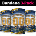 Personalised West Coast Eagles Fan Pride Neck Gaiter Muscular Eagle Mascot Graphic Art With Perth City Skyline