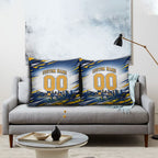 Personalised West Coast Eagles Fan Pride Pillow Cover Muscular Eagle Mascot Graphic Art With Perth City Skyline