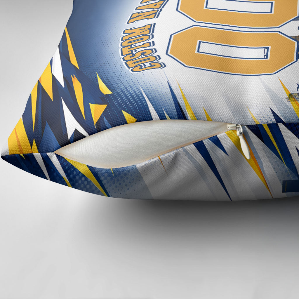 Personalised West Coast Eagles Fan Pride Pillow Cover Muscular Eagle Mascot Graphic Art With Perth City Skyline