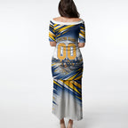 Personalised West Coast Eagles Fan Pride Puletasi Muscular Eagle Mascot Graphic Art With Perth City Skyline