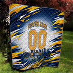 Personalised West Coast Eagles Fan Pride Quilt Muscular Eagle Mascot Graphic Art With Perth City Skyline