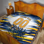 Personalised West Coast Eagles Fan Pride Quilt Muscular Eagle Mascot Graphic Art With Perth City Skyline