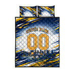 Personalised West Coast Eagles Fan Pride Quilt Bed Set Muscular Eagle Mascot Graphic Art With Perth City Skyline