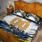 Personalised West Coast Eagles Fan Pride Quilt Bed Set Muscular Eagle Mascot Graphic Art With Perth City Skyline