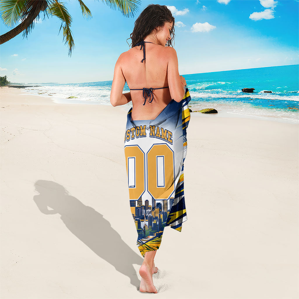 Personalised West Coast Eagles Fan Pride Sarong Muscular Eagle Mascot Graphic Art With Perth City Skyline