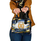 Personalised West Coast Eagles Fan Pride Shoulder Handbag Muscular Eagle Mascot Graphic Art With Perth City Skyline
