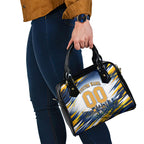 Personalised West Coast Eagles Fan Pride Shoulder Handbag Muscular Eagle Mascot Graphic Art With Perth City Skyline