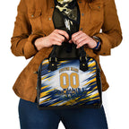 Personalised West Coast Eagles Fan Pride Shoulder Handbag Muscular Eagle Mascot Graphic Art With Perth City Skyline