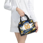Personalised West Coast Eagles Fan Pride Shoulder Handbag Muscular Eagle Mascot Graphic Art With Perth City Skyline