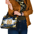 Personalised West Coast Eagles Fan Pride Shoulder Handbag Muscular Eagle Mascot Graphic Art With Perth City Skyline