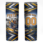 Personalised West Coast Eagles Fan Pride Skinny Tumbler Muscular Eagle Mascot Graphic Art With Perth City Skyline