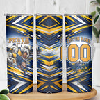 Personalised West Coast Eagles Fan Pride Skinny Tumbler Muscular Eagle Mascot Graphic Art With Perth City Skyline