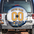 Personalised West Coast Eagles Fan Pride Spare Tire Cover Muscular Eagle Mascot Graphic Art With Perth City Skyline