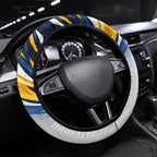 West Coast Eagles Fan Pride Steering Wheel Cover Muscular Eagle Mascot Graphic Art With Perth City Skyline