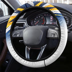 West Coast Eagles Fan Pride Steering Wheel Cover Muscular Eagle Mascot Graphic Art With Perth City Skyline
