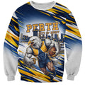 Personalised West Coast Eagles Fan Pride Sweatshirt Muscular Eagle Mascot Graphic Art With Perth City Skyline