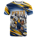 Personalised West Coast Eagles Fan Pride T Shirt Muscular Eagle Mascot Graphic Art With Perth City Skyline