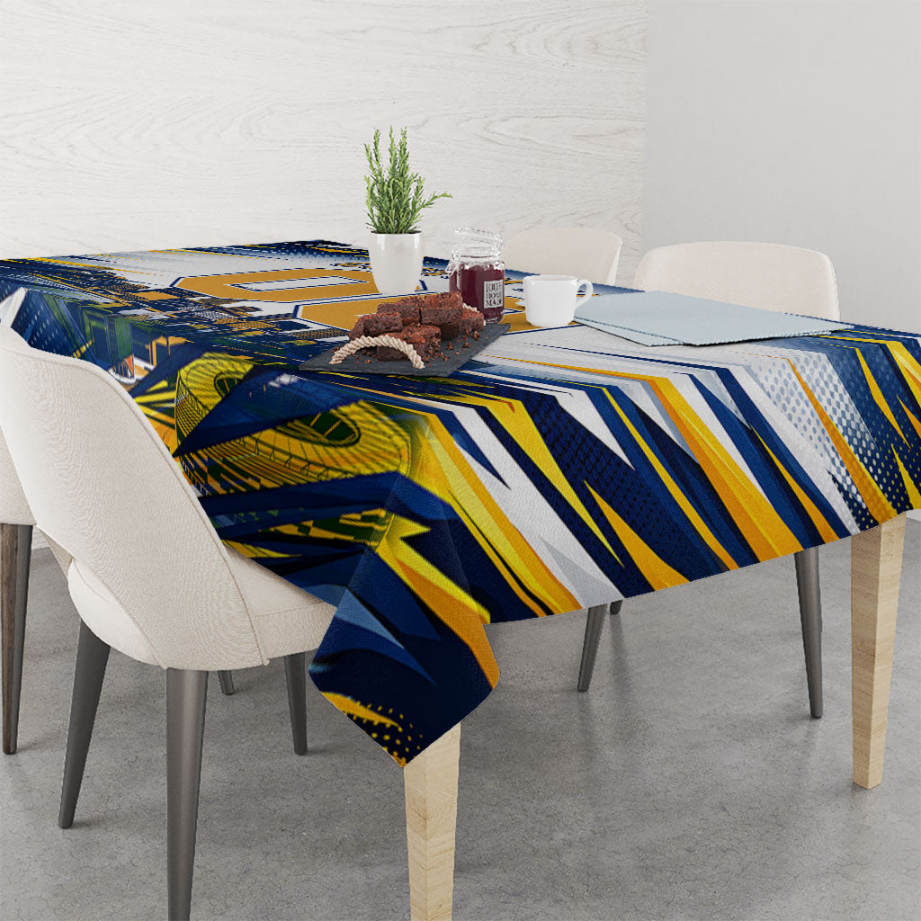 Personalised West Coast Eagles Fan Pride Tablecloth Muscular Eagle Mascot Graphic Art With Perth City Skyline