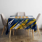 Personalised West Coast Eagles Fan Pride Tablecloth Muscular Eagle Mascot Graphic Art With Perth City Skyline
