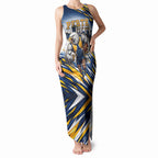 Personalised West Coast Eagles Fan Pride Tank Maxi Dress Muscular Eagle Mascot Graphic Art With Perth City Skyline