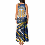 Personalised West Coast Eagles Fan Pride Tank Maxi Dress Muscular Eagle Mascot Graphic Art With Perth City Skyline
