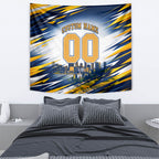 Personalised West Coast Eagles Fan Pride Tapestry Muscular Eagle Mascot Graphic Art With Perth City Skyline