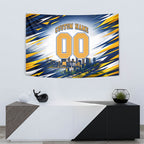 Personalised West Coast Eagles Fan Pride Tapestry Muscular Eagle Mascot Graphic Art With Perth City Skyline