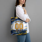 Personalised West Coast Eagles Fan Pride Tote Bag Muscular Eagle Mascot Graphic Art With Perth City Skyline