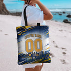 Personalised West Coast Eagles Fan Pride Tote Bag Muscular Eagle Mascot Graphic Art With Perth City Skyline