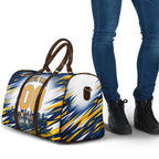 Personalised West Coast Eagles Fan Pride Travel Bag Muscular Eagle Mascot Graphic Art With Perth City Skyline
