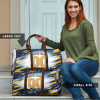 Personalised West Coast Eagles Fan Pride Travel Bag Muscular Eagle Mascot Graphic Art With Perth City Skyline