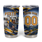 Personalised West Coast Eagles Fan Pride Tumbler Cup Muscular Eagle Mascot Graphic Art With Perth City Skyline