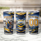 Personalised West Coast Eagles Fan Pride Tumbler Cup Muscular Eagle Mascot Graphic Art With Perth City Skyline