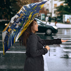 Personalised West Coast Eagles Fan Pride Umbrella Muscular Eagle Mascot Graphic Art With Perth City Skyline