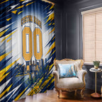 Personalised West Coast Eagles Fan Pride Window Curtain Muscular Eagle Mascot Graphic Art With Perth City Skyline