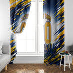 Personalised West Coast Eagles Fan Pride Window Curtain Muscular Eagle Mascot Graphic Art With Perth City Skyline