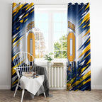 Personalised West Coast Eagles Fan Pride Window Curtain Muscular Eagle Mascot Graphic Art With Perth City Skyline