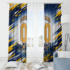 Personalised West Coast Eagles Fan Pride Window Curtain Muscular Eagle Mascot Graphic Art With Perth City Skyline