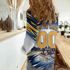 Personalised West Coast Eagles Fan Pride Women Casual Shirt Muscular Eagle Mascot Graphic Art With Perth City Skyline