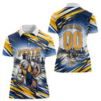 Personalised West Coast Eagles Fan Pride Women Polo Shirt Muscular Eagle Mascot Graphic Art With Perth City Skyline