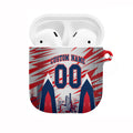 Personalised Western Bulldogs Fan Pride AirPods Case Muscular Bulldog Mascot Graphic Art With Melbourne City Skyline