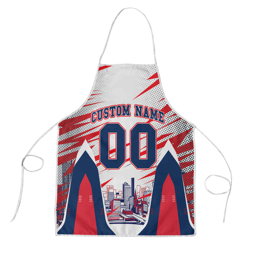 Personalised Western Bulldogs Fan Pride Apron Muscular Bulldog Mascot Graphic Art With Melbourne City Skyline