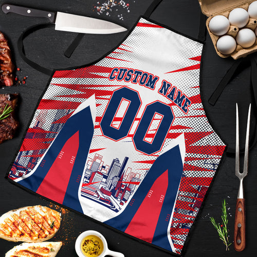 Personalised Western Bulldogs Fan Pride Apron Muscular Bulldog Mascot Graphic Art With Melbourne City Skyline
